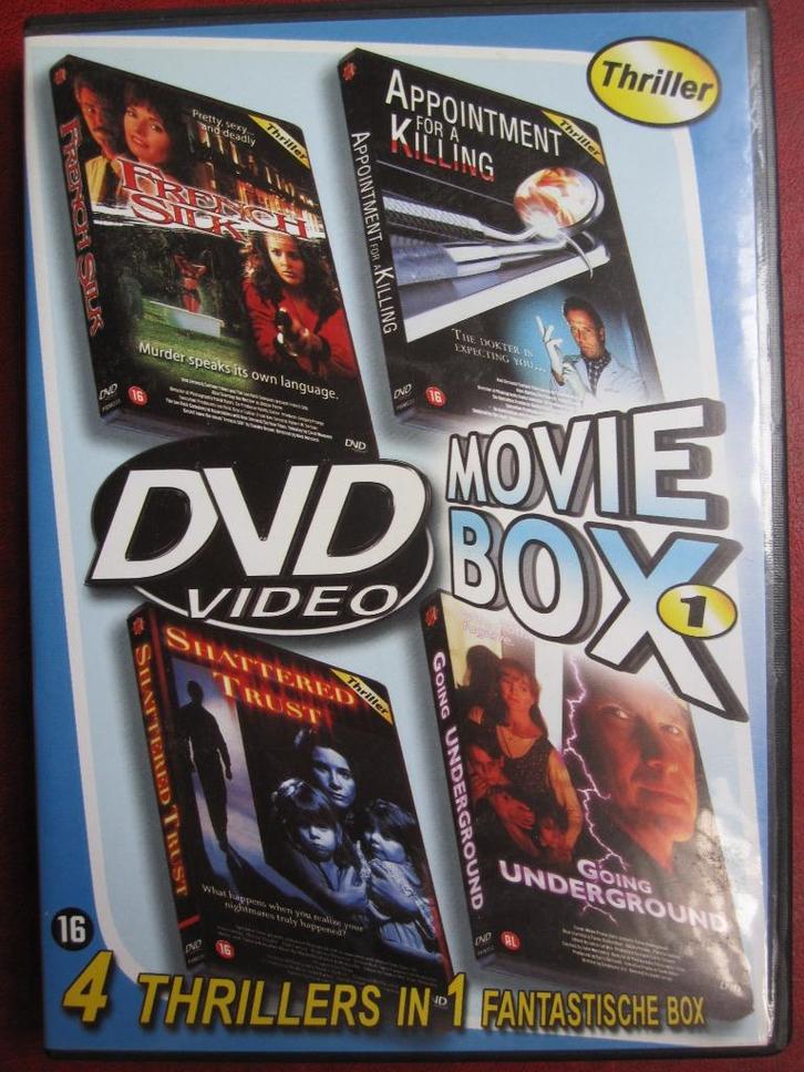 DVDvideo Moviebox 1 (4 films op 2 disc), Cd's en Dvd's, Dvd's | Thrillers en Misdaad, Zo goed als nieuw, Actiethriller, Boxset