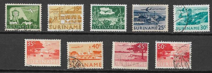 Suriname 1965 Luchtpost vliegveld vliegtuig, Postzegels en Munten, Postzegels | Suriname, Gestempeld, Verzenden