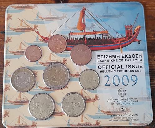 Griekenland FDC muntenset 2009 met 2 euro Stier, Postzegels en Munten, Munten | Europa | Euromunten, Setje, Overige waardes, Griekenland