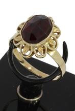 Granaat bloem 14k gouden fraaie vintage dames ring klassiek