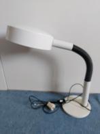 Vintage Witte Bureaulamp, Ophalen, Gebruikt, Metaal, Retro