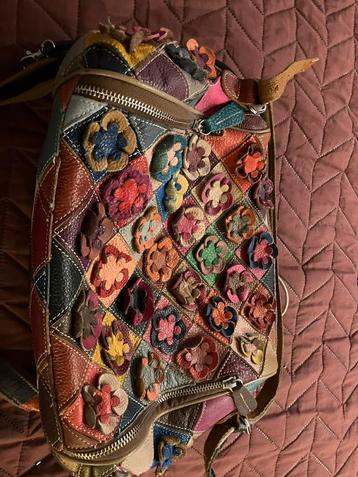 Boho Ibiza tas met bloemen beschikbaar voor biedingen