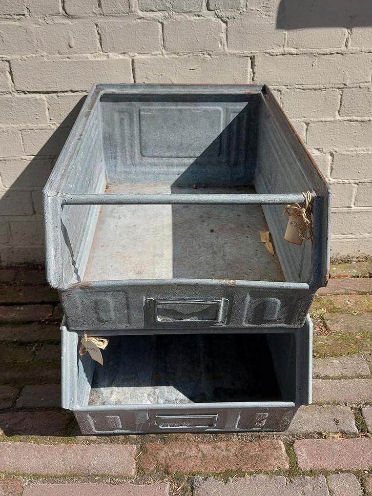 Magazijnbak Zink Lagerfix - H20xB32xD49cm, Huis en Inrichting, Woonaccessoires | Kisten, Gebruikt, Minder dan 50 cm, Minder dan 50 cm