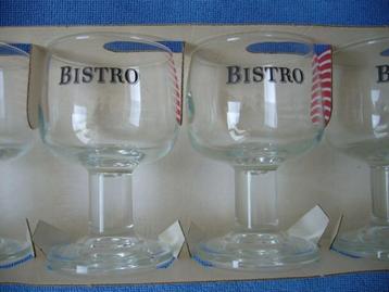 Bistro wijnglazen 2 x 6 nieuw in verpakking beschikbaar voor biedingen