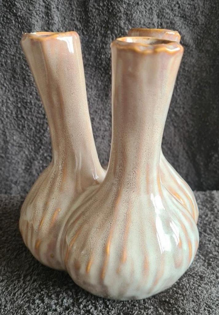 Tulpenvaas, toetervaas. Beide/ goud kleurig, Huis en Inrichting, Woonaccessoires | Vazen, Zo goed als nieuw, Overige kleuren, Minder dan 50 cm