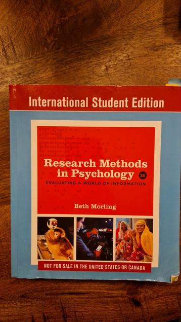 Research Methods in Psychology - Beth Morling beschikbaar voor biedingen