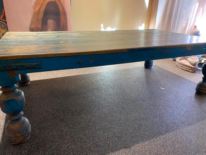 Antieke Indiase Salontafel - Zeer Groot & Origineel, Huis en Inrichting, Tafels | Salontafels, Gebruikt, Minder dan 50 cm, 100 tot 150 cm