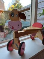 Houten loopfietsje koe, Kinderen en Baby's, Speelgoed | Buiten | Voertuigen en Loopfietsen, Ophalen, Gebruikt, Loopfiets