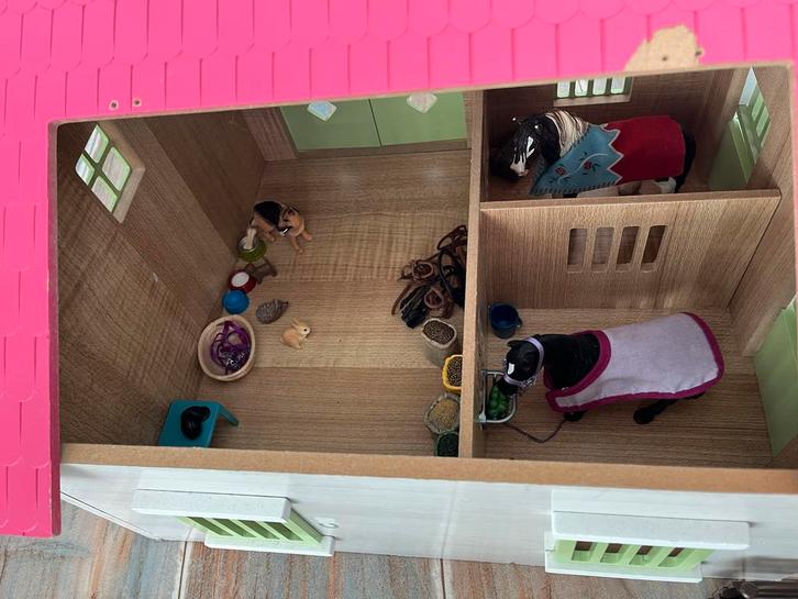 Complete Schleich Paardenstal Set - Veel Dieren & Accessoire, Kinderen en Baby's, Speelgoed | Overig, Zo goed als nieuw, Jongen of Meisje