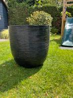 Twee  Grote antraciet kunststof bloempotten, Ophalen, Kunststof, Gebruikt, Rond