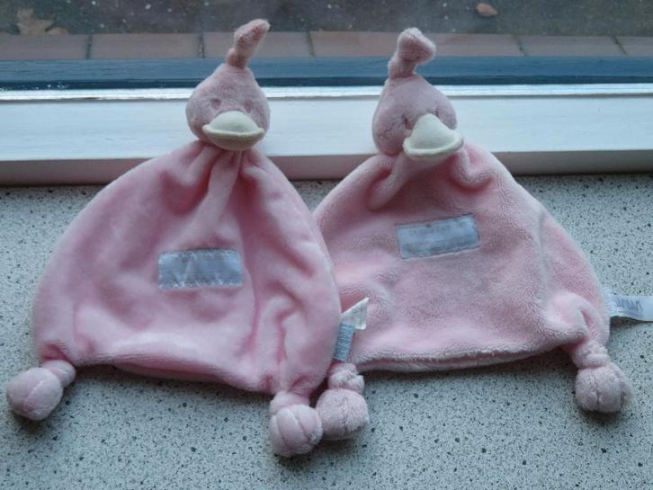 Knuffeldoek eend of eendje merk Bam Bam roze velours, Kinderen en Baby's, Speelgoed | Knuffels en Pluche, Zo goed als nieuw, Eend