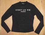 Shein zwarte top Paris / longsleeve maat M, Maat 38/40 (M), Zwart, Nieuw, Ophalen of Verzenden
