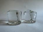 Vintage solifleur vaasjes - Ice glass, Ophalen of Verzenden