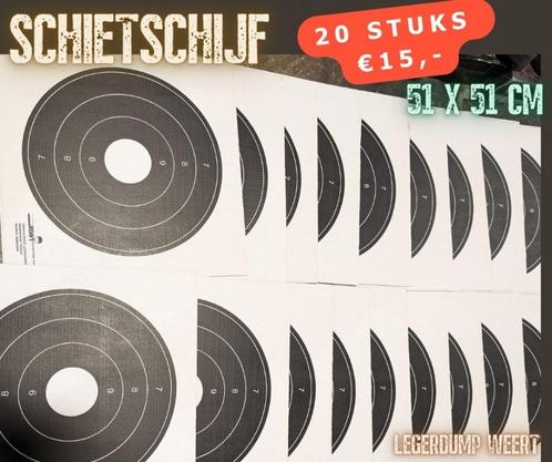 20 stuks Schietschijf karton afm. 51 x 51 cm, Sport en Fitness, Schietsport-accessoires, Nieuw, Ophalen