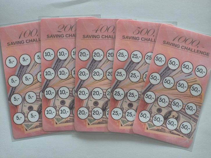 Cash Stuffing Spaar Saving Challenge | 5-Card Bundle, Verzamelen, Spaarpotten, Nieuw, Overige thema's, Ophalen of Verzenden