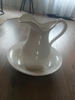 Witte Waterkan met Schaal (Lampetset), Antiek en Kunst, Antiek | Keramiek en Aardewerk, Ophalen of Verzenden