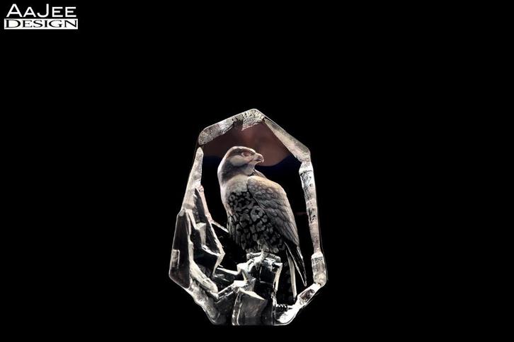 Mats Jonasson  Zweden – Groot kristal sculptuur – Gesigneerd, Antiek en Kunst, Antiek | Glas en Kristal, Ophalen of Verzenden