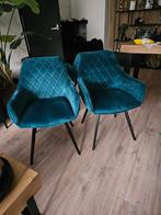 Zeer nette velvet stoelen. Petrol/zwart, Huis en Inrichting, Stoelen, Ophalen of Verzenden, Zo goed als nieuw, Zwart