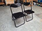 2 x Zwarte Klapstoel, Huis en Inrichting, Stoelen, Ophalen, Gebruikt, Twee, Zwart