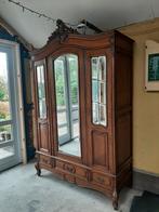 Mooie antieke kledingkast, 3 deurs met spiegels, Huis en Inrichting, Kasten | Kledingkasten, Gebruikt, 150 tot 200 cm, Met hangruimte