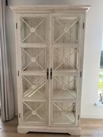 Witte houten virtine kast, Ophalen, Gebruikt, 100 tot 150 cm, 200 cm of meer