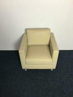 Fauteuil Domingo Italy, crème/wit leder, Ophalen, Gebruikt, 50 tot 75 cm, Leer