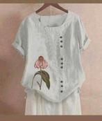 Nieuwe blouse met bloem maat M, Kleding | Dames, Blouses en Tunieken, Ophalen of Verzenden, Nieuw, Maat 38/40 (M), Wit