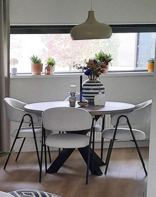 Eetkamerstoelen Ecru Loods 5, Huis en Inrichting, Stoelen, Vier, Stof, Overige kleuren, Ophalen