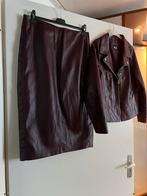 MS mode set pu leren rok en jasje, Kostuum of Pak, Maat 42/44 (L), Ophalen of Verzenden, Zo goed als nieuw