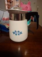 Vintage Koffie Potmet Blauw Bladmotief, Ophalen of Verzenden