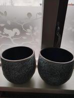 2 stuks nette bloempotten in de kleur blauw goud, Ophalen, Rond, Binnen, Aardewerk