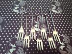 Taartvorkjes, gebaksvorkjes, Herman Hooijkas, verzilverd 100, Huis en Inrichting, Keuken | Bestek, Ophalen of Verzenden, Gebruikt