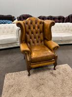 Chesterfield fauteuil  , chesterfield fauteuil stoel cognac, Huis en Inrichting, 75 tot 100 cm, Leer, Vintage, Ophalen of Verzenden