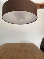 Rietveld - Bruine plafondlamp met Stoffen Kap, Huis en Inrichting, Lampen | Lampenkappen, Ophalen, Zo goed als nieuw, Rond, 50 cm of meer
