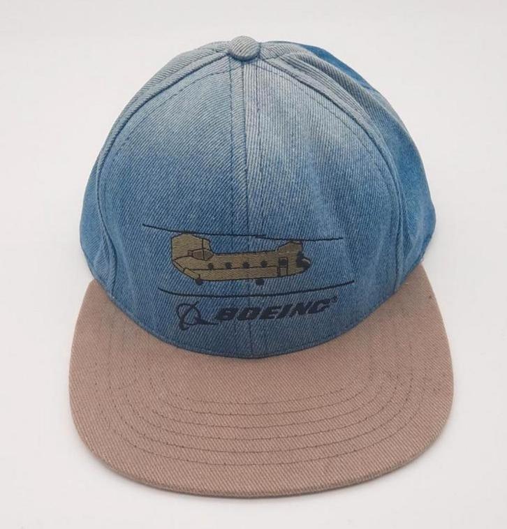 Vintage Boeing Chinook Helikopter CH 47 denim cap USA, Verzamelen, Luchtvaart en Vliegtuigspotten, Gebruikt, Overige typen, Ophalen of Verzenden