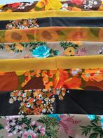 9 x stof retro bloemen vlaggenlijntje patchwork knutselen, Hobby en Vrije tijd, Stoffen en Lappen, Geel, Ophalen of Verzenden