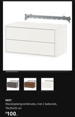 IKEA Eket Wandopbergcombinatie met 2 Lades - Wit, Huis en Inrichting, Ophalen, 1 of 2 laden, Nieuw, 50 tot 100 cm