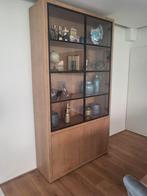 massief licht eiken vitrinekast, Huis en Inrichting, Kasten | Vitrinekasten, Ophalen, 100 tot 150 cm, 200 cm of meer, Eikenhout
