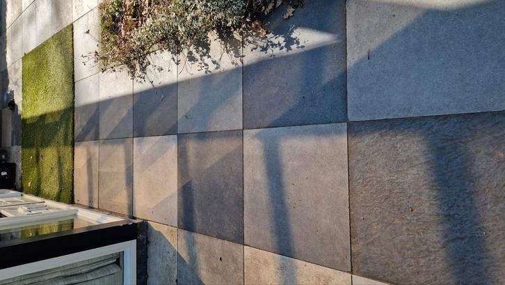 Keramische tuintegels 34 stuks. Grijs, wit en zwart 60x60cm, Tuin en Terras, Tegels en Klinkers, Terrastegels, Keramiek, Ophalen