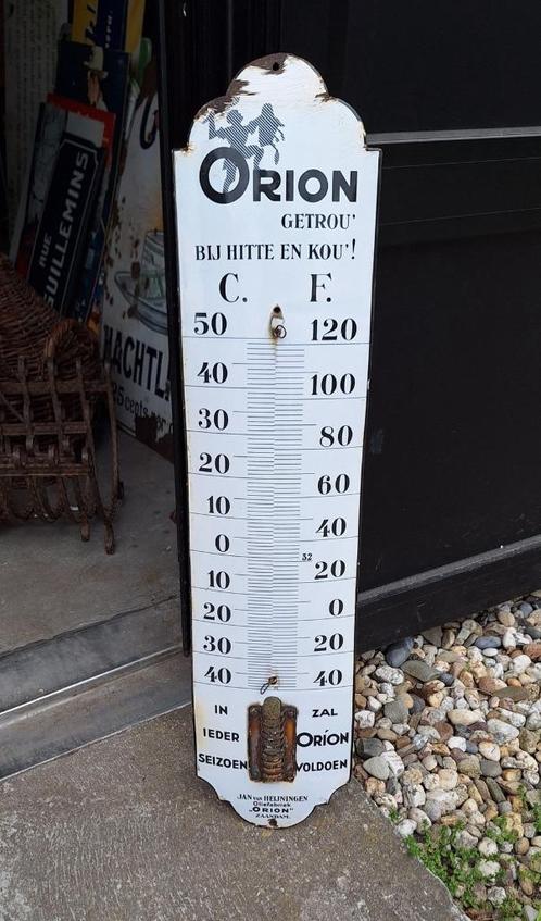 Grote emaille thermometer Oliefabriek Orion Zaandam️️⛽️, Verzamelen, Merken en Reclamevoorwerpen, Gebruikt, Reclamebord, Ophalen of Verzenden