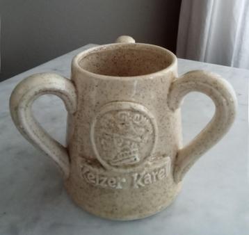  Vintage Belgische aardewerk Keizer Karel 3 grepen Bierpul beschikbaar voor biedingen