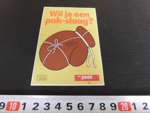 sticker ptt post pakket pak-slaag bokshandschoenen *, Verzamelen, Stickers, Zo goed als nieuw, Bedrijf of Vereniging, Ophalen