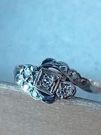 Antieke gouden ring met 3 single cut geslepen diamanten, Ophalen of Verzenden, Goud, Ring