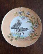 Antiek Japans Bord - Kraanvogels - Handgeschilderd, Antiek en Kunst, Antiek | Wandborden en Tegels, Ophalen of Verzenden