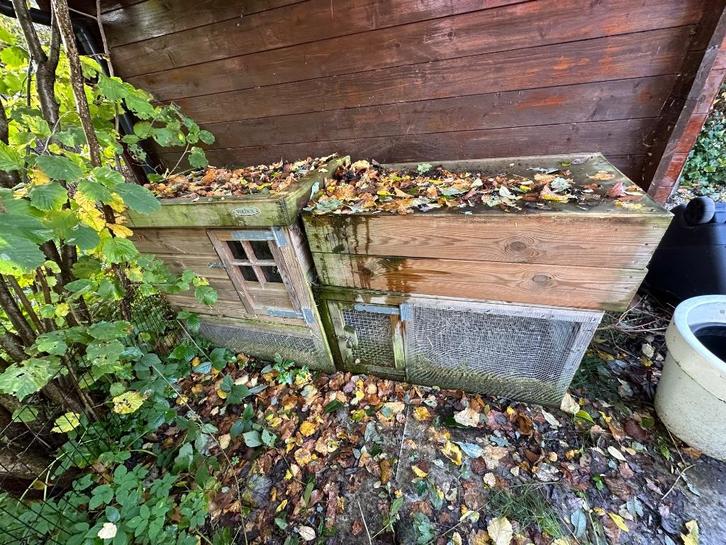 Konijnenhok (gratis op te halen), Dieren en Toebehoren, Knaagdieren en Konijnen | Hokken en Kooien, Gebruikt, Hok, 90 cm of meer