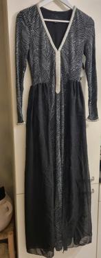 Mooie Marokkaanse Kaftan Jurk, Zwart, Zo goed als nieuw, Onder de knie, Ophalen