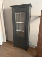 Mooie vitrine/ladenkast landelijke stijl massief eiken, Zo goed als nieuw, 150 tot 200 cm, 25 tot 50 cm, 50 tot 100 cm
