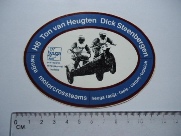 sticker oud Motorcross H6 zijspan Heugten Steenbergen sideca, Verzamelen, Stickers, Zo goed als nieuw, Bedrijf of Vereniging, Verzenden