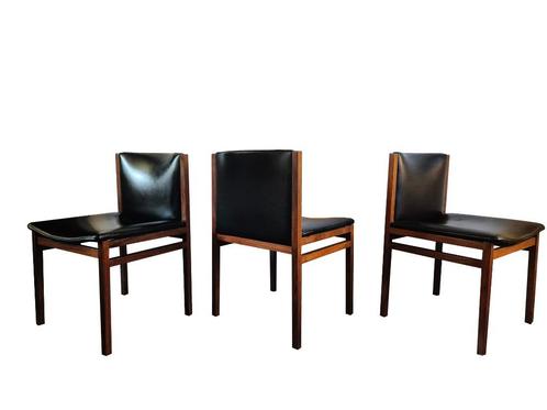 Fantastische vintage rosewood Tito Agnoli design stoelen, Huis en Inrichting, Stoelen, Gebruikt, Drie, Hout, Zwart, Ophalen
