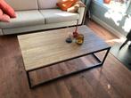 Eikenhouten salontafel met metalen frame, Huis en Inrichting, Ophalen, Gebruikt, 100 tot 150 cm, Eikenhout